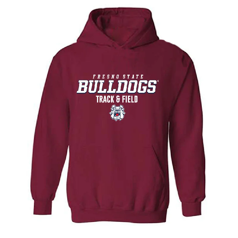 Fresno State - NCAA Women's Track & Field : Victoria Nino - Classic Shersey Hooded Sweatshirt Hoodie with Cropped Fit Short Trendy