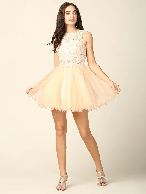Short Prom Sleeveless Lace Cocktail Party Dress Sale Chiffon Maxi Beach