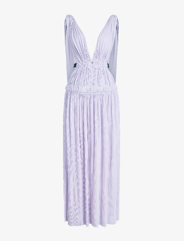Serra Dress in Matte Jersey Turtleneck Neckline Stylish