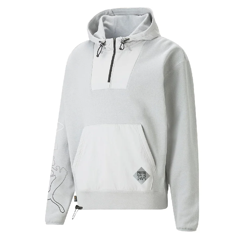 Puma x P.A.M Womens Hoodie Flat Light Gray Hoodie with Relaxed Fit Easy Casual