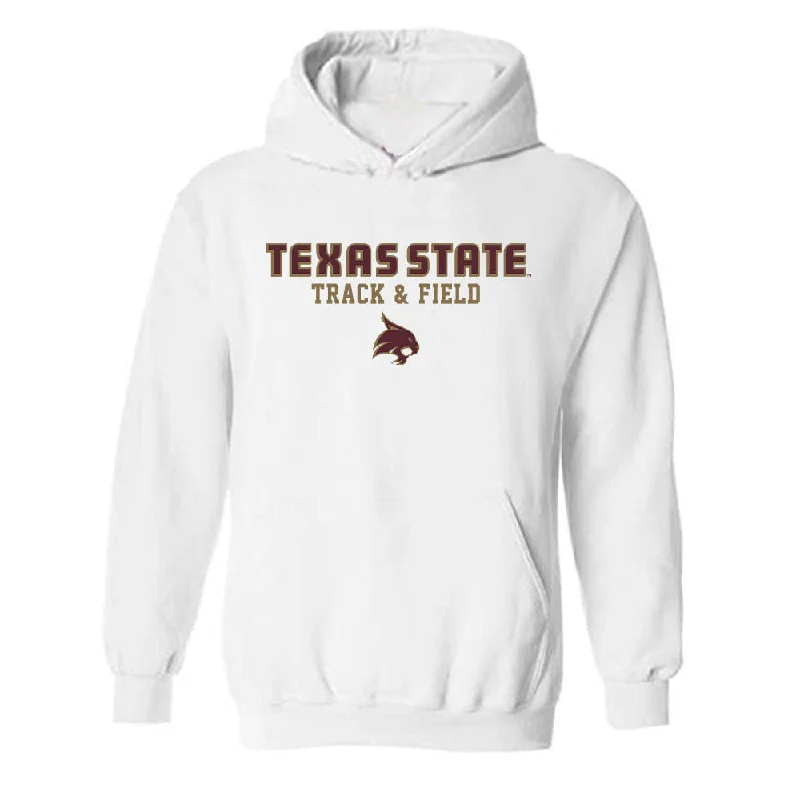 Texas State - NCAA Women's Track & Field : Sydney Magennis - Classic Shersey Hooded Sweatshirt Hoodie with Rhinestones Sparkly Elegant