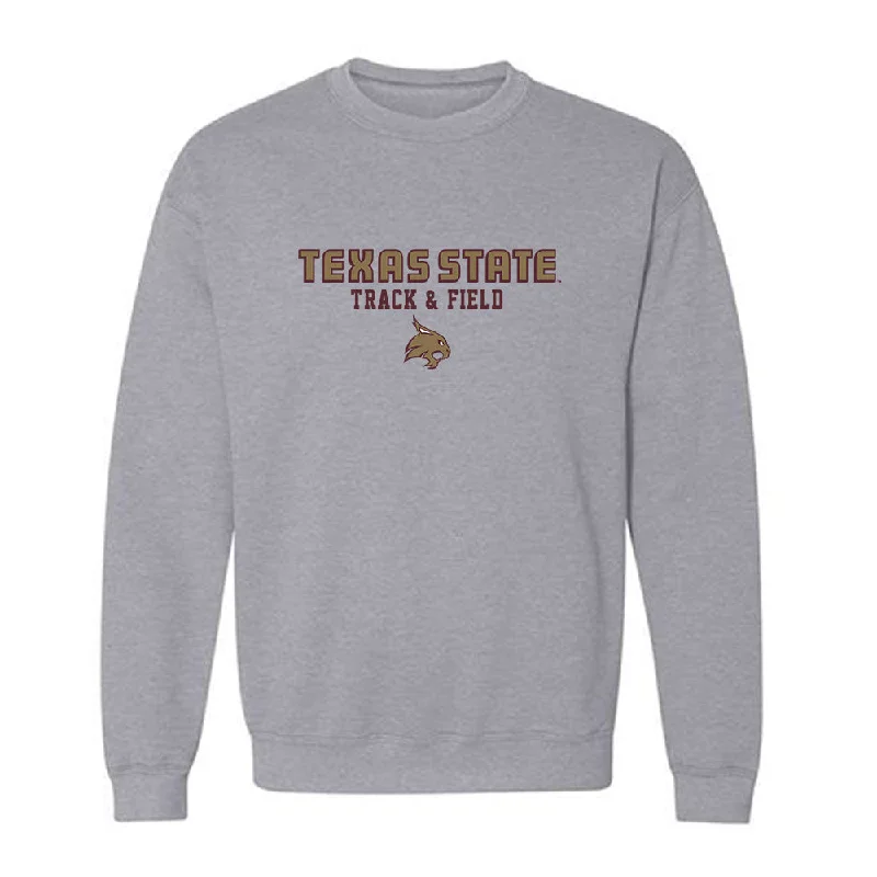 Texas State - NCAA Women's Track & Field : McKenah Sears - Crewneck Sweatshirt Hoodie with Full-Zip Functional Layering Texas State - NCAA Women's Track & Field : McKenah Sears - Crewneck Sweatshirt Hoodie with Full-Zip Functional Layering