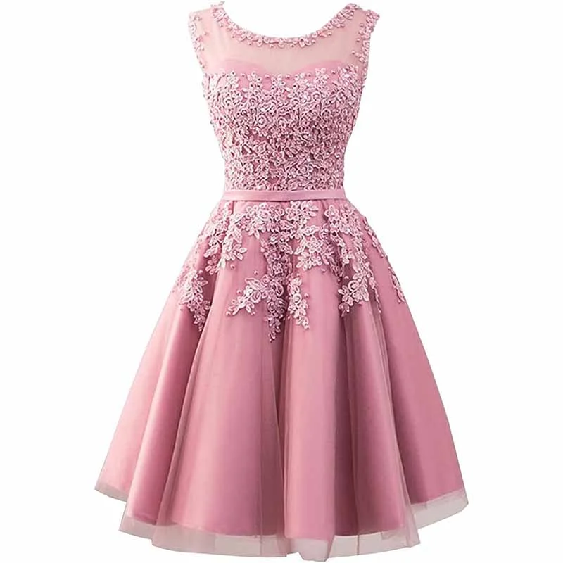 Women's Evening Dresses with Appliques Elegant Ball Gown Bridesmaid Dresses Short Party Dress Tunics Mesh breathable Women's Evening Dresses with Appliques Elegant Ball Gown Bridesmaid Dresses Short Party Dress Tunics Mesh breathable
