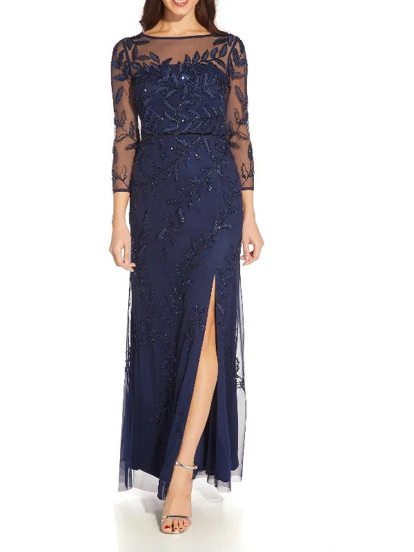 Womens Beaded Embroidered Evening Dress Tunics Sophisticated sleek