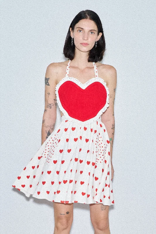 PRE-ORDER: Fester Valentine Linen Apron Dress empire Waist empire