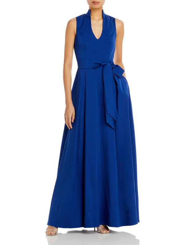 Womens Sleeveless V-Neck Evening Dress Elegant Long Evening