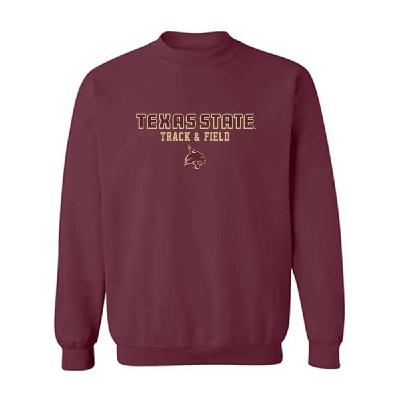 Texas State - NCAA Women's Track & Field : makhi falkquay - Classic Shersey Crewneck Sweatshirt Hoodie with Fur Luxurious Winter Texas State - NCAA Women's Track & Field : makhi falkquay - Classic Shersey Crewneck Sweatshirt Hoodie with Fur Luxurious Winter