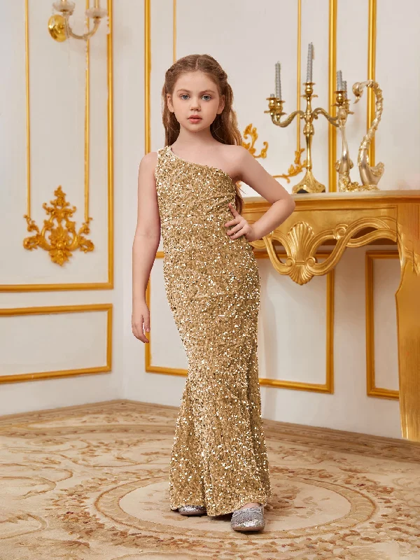 Tween Girls' One Shoulder Sleeveless Mermaid Hem Party Dress Tunics Sophisticated sleek Tween Girls' One Shoulder Sleeveless Mermaid Hem Party Dress Tunics Sophisticated sleek