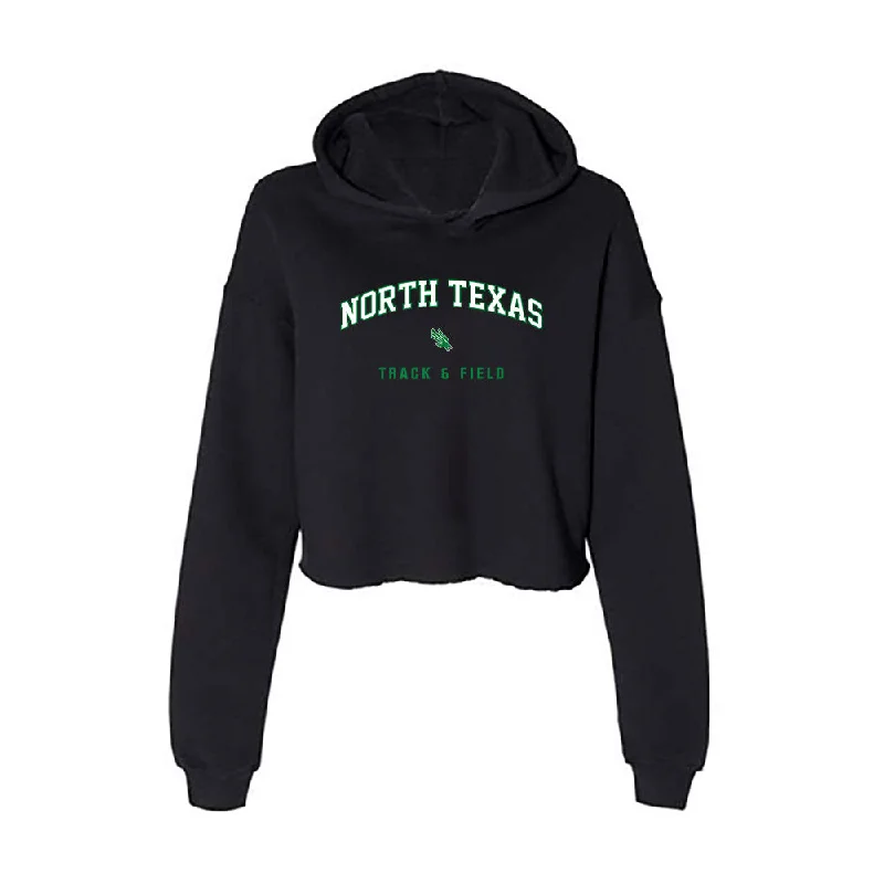 North Texas - NCAA Women's Track & Field : Alika Crawford - Women's Crop Fleece Hoodie Hoodie with Ribbed Cuffs Snug Fit Comfort North Texas - NCAA Women's Track & Field : Alika Crawford - Women's Crop Fleece Hoodie Hoodie with Ribbed Cuffs Snug Fit Comfort