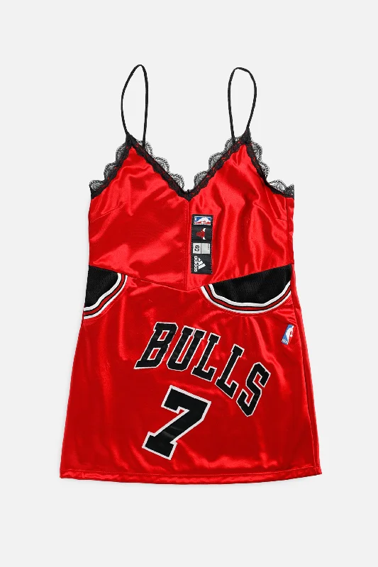 Rework Chicago Bulls NBA Lace Dress - L Tunics Sophisticated sleek