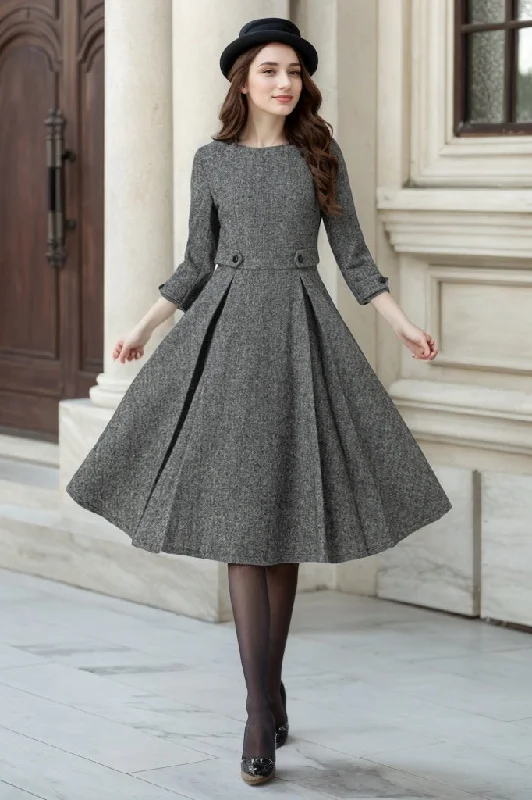 Fit and flare midi wool dress 5301 Tunics Occasion special