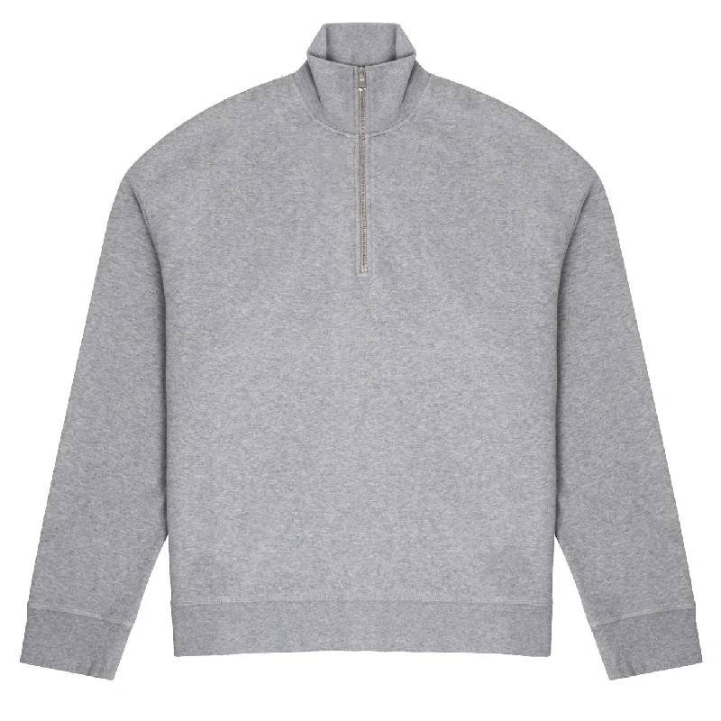 Sunspel Womens Half Zip Loopback Sweatshirt Grey Melange Hooded Sweatshirt Casual Wear Street Style Sunspel Womens Half Zip Loopback Sweatshirt Grey Melange Hooded Sweatshirt Casual Wear Street Style