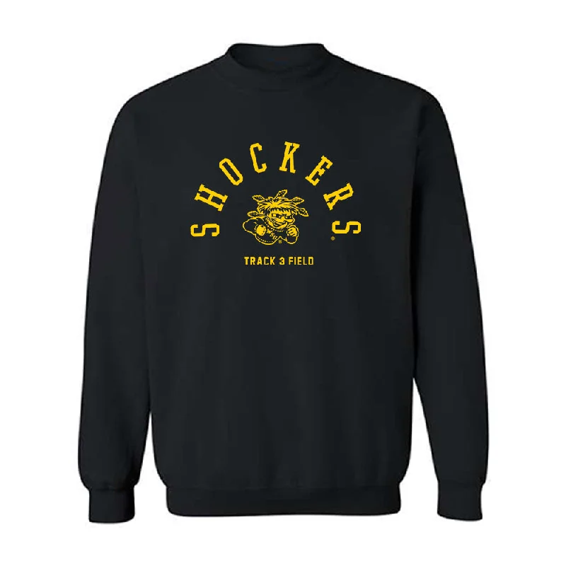 Wichita State - NCAA Women's Track & Field : Sydney Brown - Crewneck Sweatshirt Hoodie with Drawstring Waist Adjustable Fitted Wichita State - NCAA Women's Track & Field : Sydney Brown - Crewneck Sweatshirt Hoodie with Drawstring Waist Adjustable Fitted