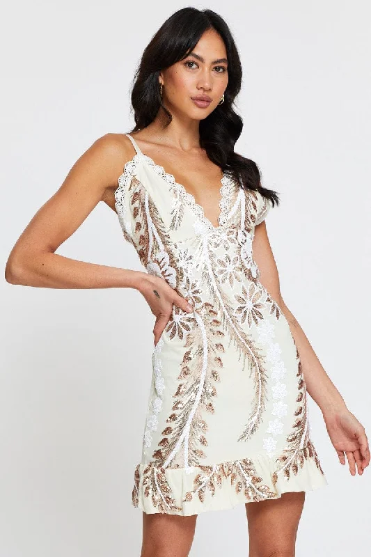 Metallic Cocktail Party Dress Mini Tunics Winter warm