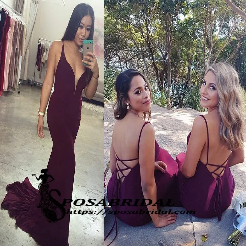 Burgundy Elegant Pink Mermaid Long Modest Cheap Bridesmaid Dresses, Open Back Party Dress, WG295 Tunics New arrival Burgundy Elegant Pink Mermaid Long Modest Cheap Bridesmaid Dresses, Open Back Party Dress, WG295 Tunics New arrival
