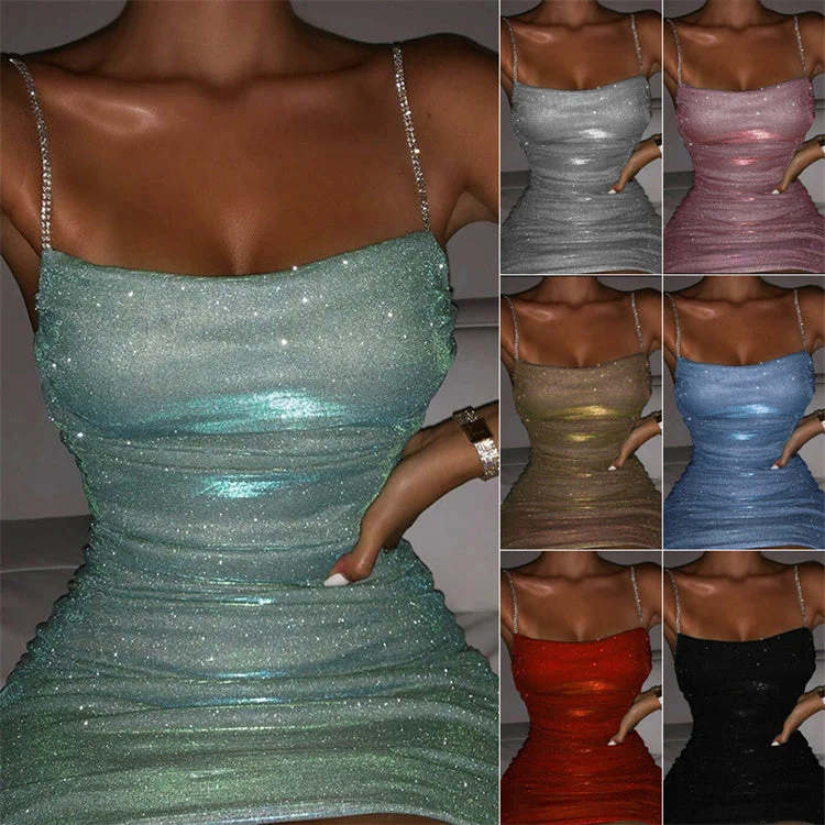 Sexy Nightclub Party Dress Rhinestone Sexy Suspender Dress Women Tunics Luxurious premium Sexy Nightclub Party Dress Rhinestone Sexy Suspender Dress Women Tunics Luxurious premium