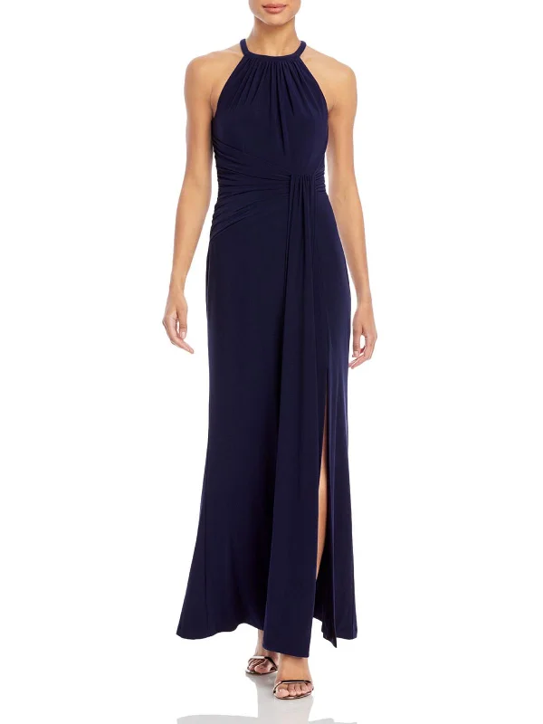 Womens Drapey Halter Evening Dress Tunics stripes playful