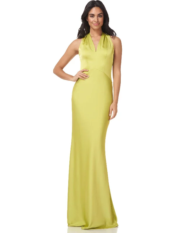 Fallon Womens V Neck Maxi Evening Dress Tunics Polka dots