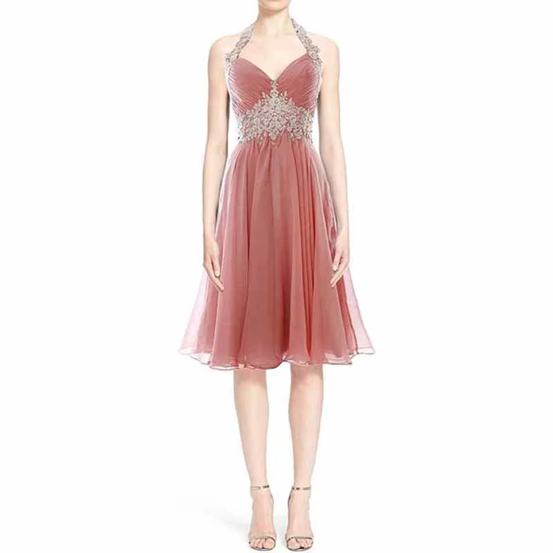Women Halter Short Applique Homecoming Wedding Party Guest Dresses Gala Party Dress Tunics Chinos classic Women Halter Short Applique Homecoming Wedding Party Guest Dresses Gala Party Dress Tunics Chinos classic