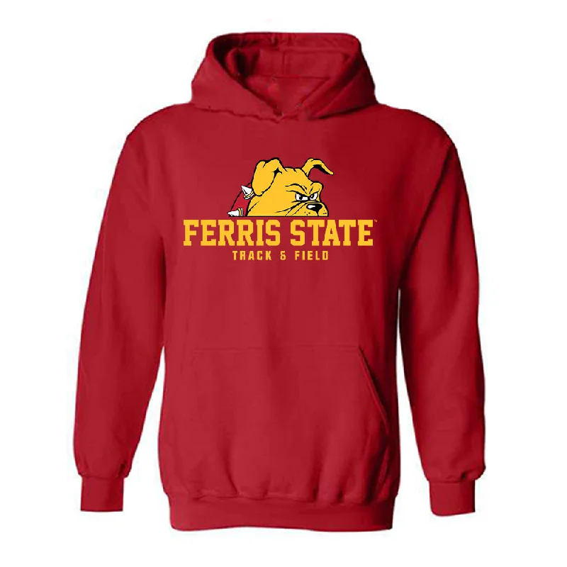Ferris State - NCAA Women's Track & Field : Daisy Englund - Classic Shersey Hooded Sweatshirt Hoodie with Cropped Fit Short Trendy
