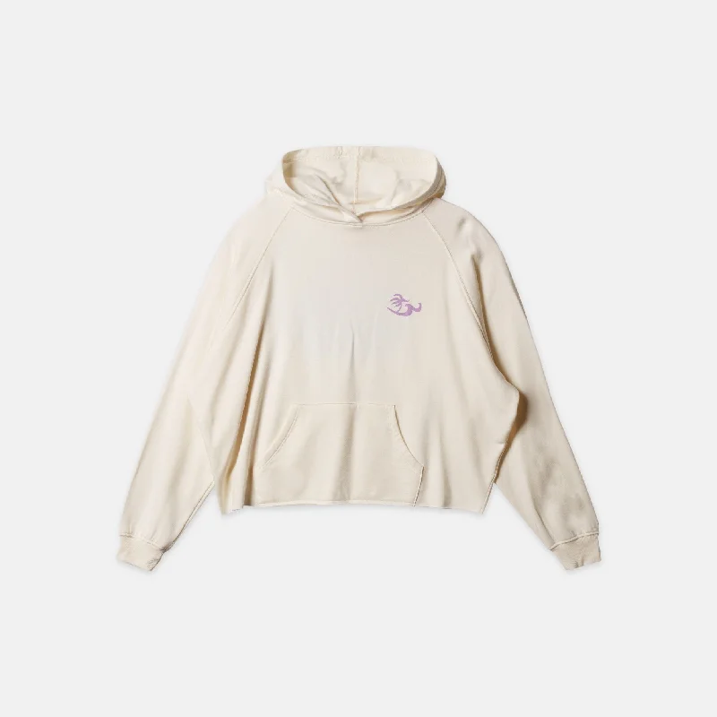 Womens Palmset Hoodie - Bone Hoodie with Elastic Cuffs Stretchable Comfortable