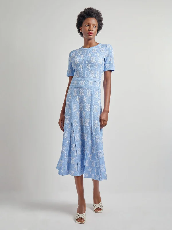 Fit & Flare Intarsia Knit Dress - Modern Fit Tunics Sophisticated sleek