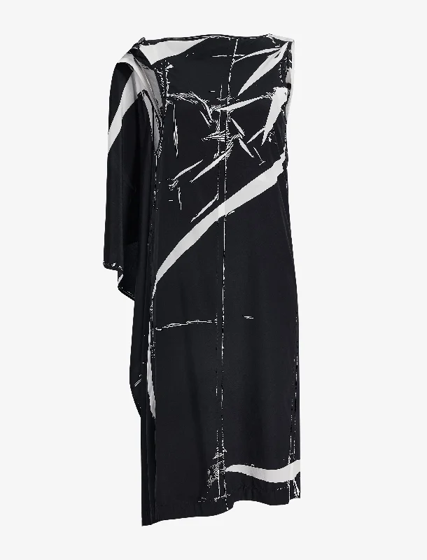 Ondine Dress in Garment Printed Silk Viscose Tunics Handmade artisanal