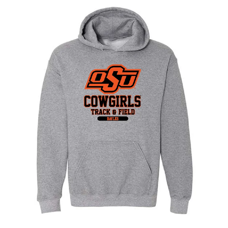 Oklahoma State - NCAA Women's Track & Field : Brooke Bayles - Classic Fashion Shersey Hooded Sweatshirt Hoodie with Hem Applique Textured Unique Oklahoma State - NCAA Women's Track & Field : Brooke Bayles - Classic Fashion Shersey Hooded Sweatshirt Hoodie with Hem Applique Textured Unique