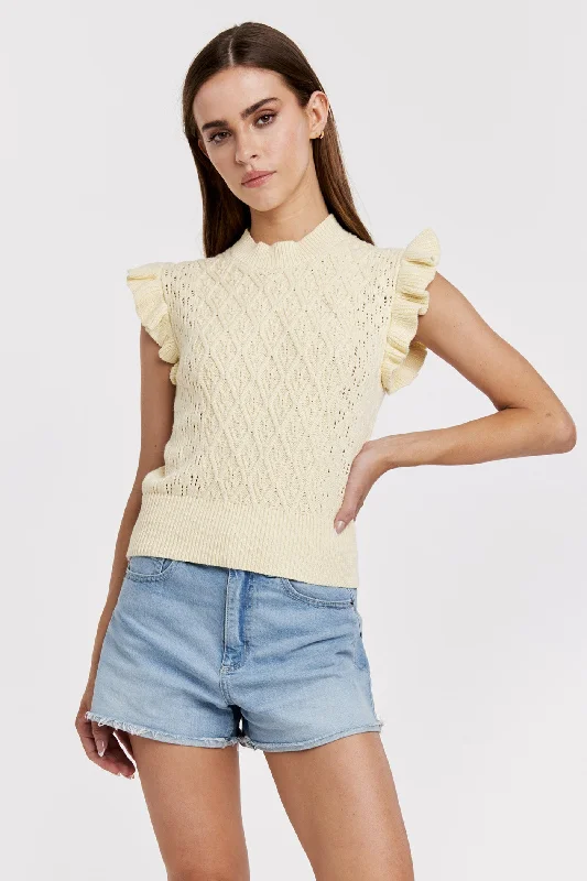 Mona Sweater | Yellow Nylon Fabric Polyester Fabric Spandex Fabric