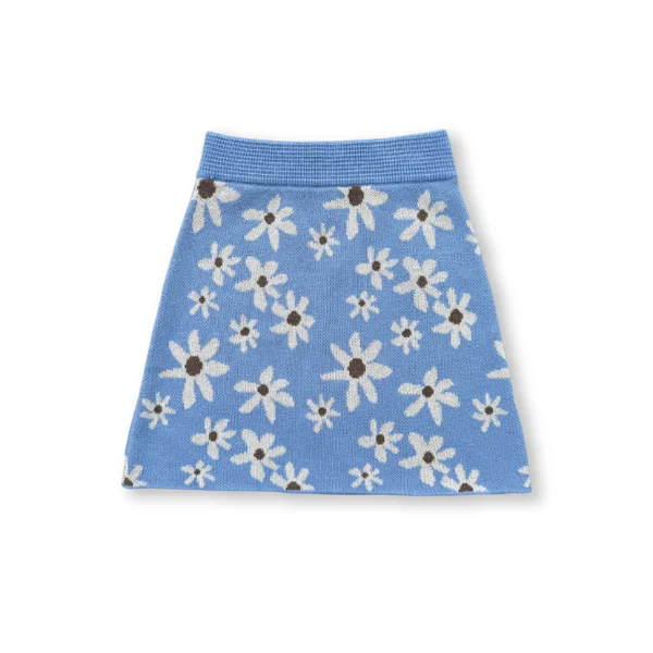 Grown Wild Flower Knit Skirt - Sky relaxed fit skirt