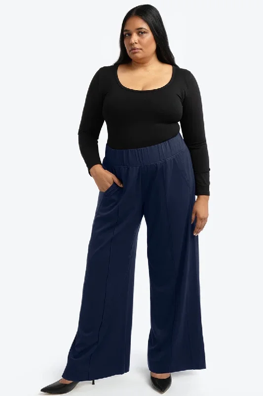 See Rose Go Multitasker Pants - Oxford Navy Classic Flared Pants