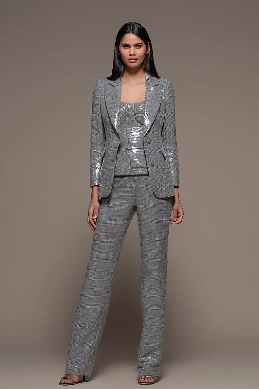 Jacket with Top and Pants Wide-Legged Palazzos