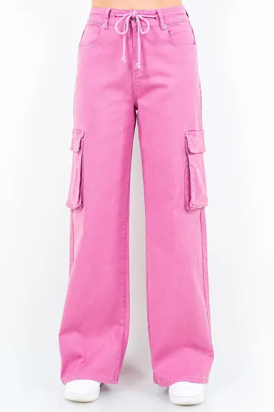 Hazel Blues® | American Bazi Drawstring Wide Leg Cargo Pants Modern Skinny Pants