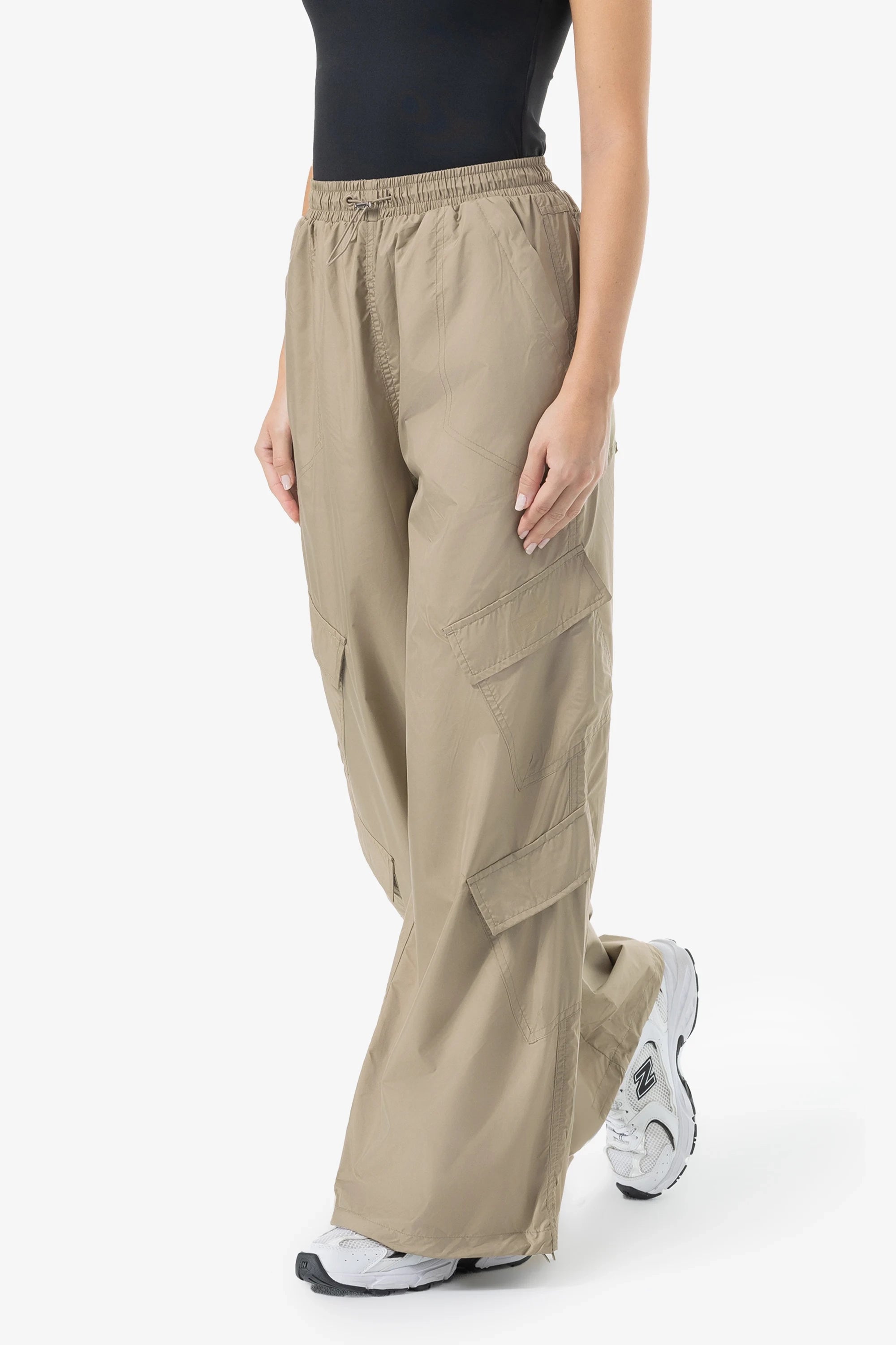 Nelly Cargo Tracksuit Pants Desert Taupe Formal Wide-Leg Pants