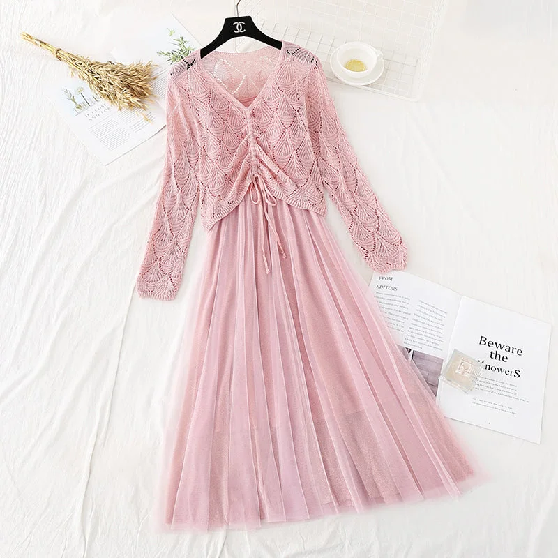 Hollowed out sweater suspender mesh skirt 3826 Satin Fabric Silk Fabric Chiffon Fabric Hollowed out sweater suspender mesh skirt 3826 Satin Fabric Silk Fabric Chiffon Fabric