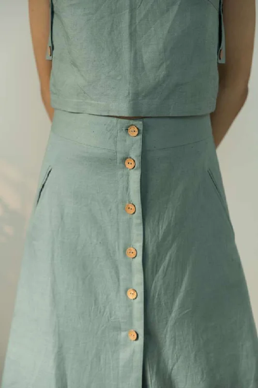 Button-Down Midi Skirt corduroy skirt comfortable