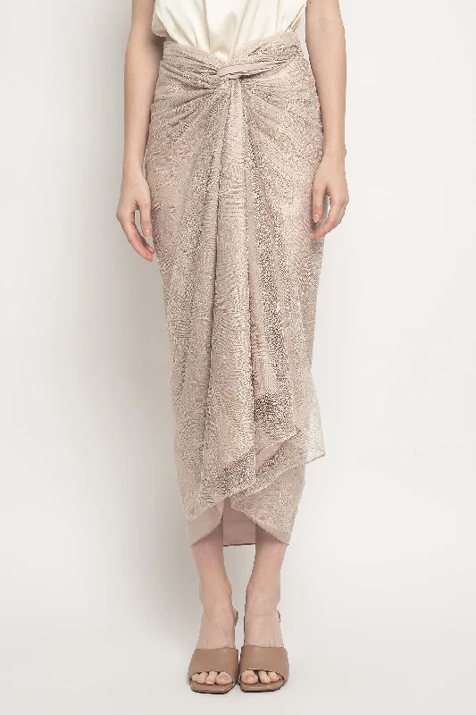 Alisya Skirt in Nude asymmetrical skirt cut