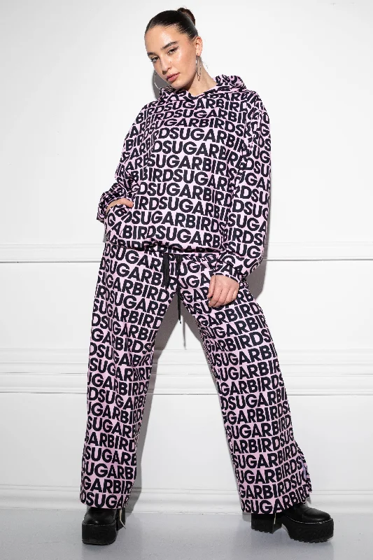 Serafim Pink&Black Monogram pants Comfortable Jogging Pants