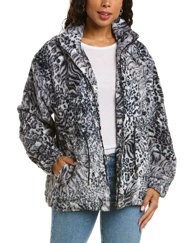 Johnny Was Drawstring Silk-Lined Jacket Welt Pockets Slit Pockets Flap Pockets