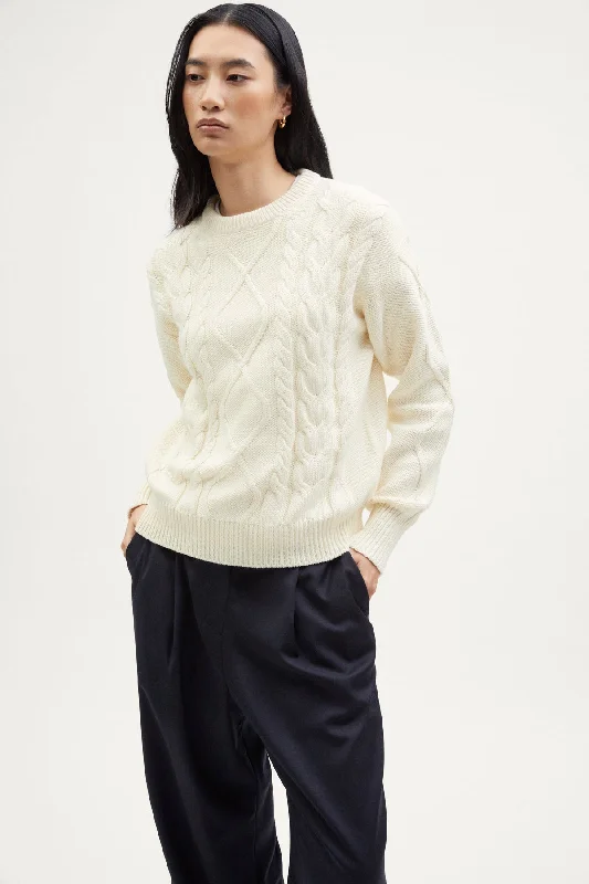 The Organic Cotton Aran Tricot Sweater Silk Blend Satin Velvet