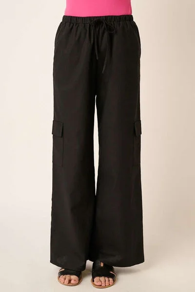 Hazel Blues® | Mittoshop Linen Wide Leg Elastic Waist Cargo Pants Casual Track Pants Hazel Blues® | Mittoshop Linen Wide Leg Elastic Waist Cargo Pants Casual Track Pants