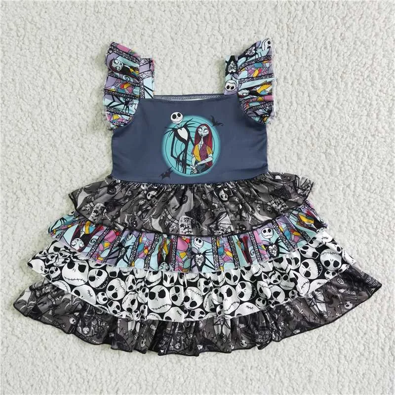 A3-23Devil little flying sleeve lace skirt velvet skirt glossy
