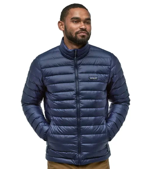 Patagonia Men's Down Sweater Jacket -  Navy Terry Terry Cloth Terry Knit