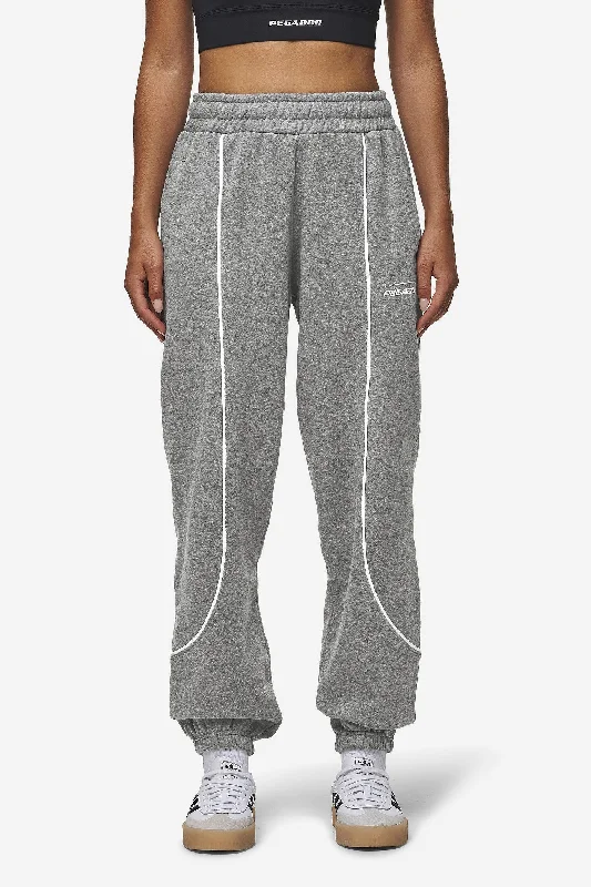 Silvi High Waisted Sweat Pants Deep Grey Melange Trendy Velvet Pants