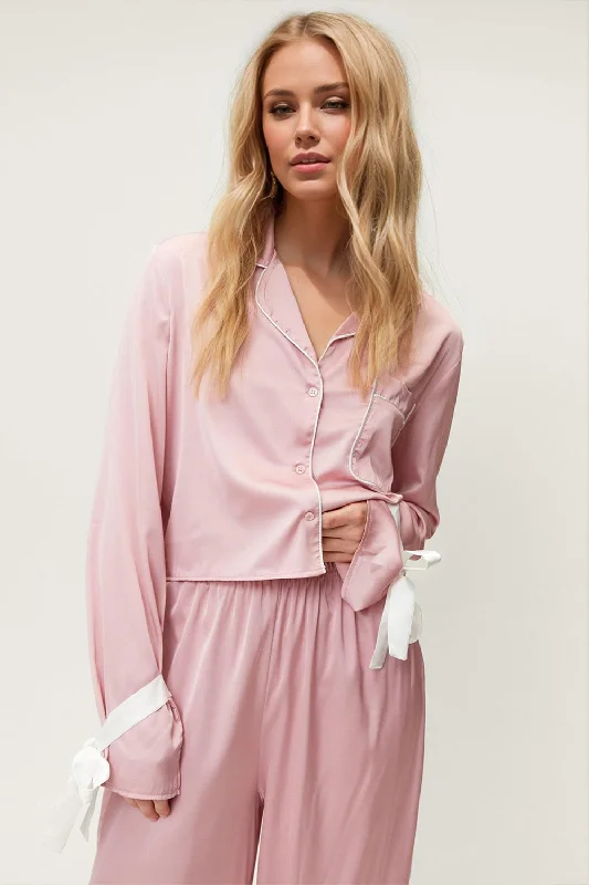 Hazel Blues® | Basic Bae Tied Cuff Collared Neck Top and Pants Lounge Set Comfy Zip-Up Pants Hazel Blues® | Basic Bae Tied Cuff Collared Neck Top and Pants Lounge Set Comfy Zip-Up Pants