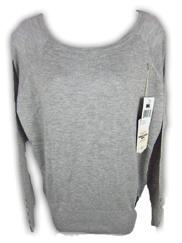 Realtree Girl Women's Sophia Long Sleeve Sweater Shirt, Grey, Medium Spandex Blend Rayon Blend Denim Blend
