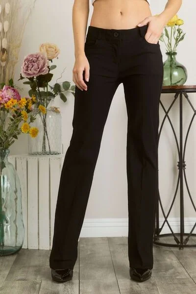 Hazel Blues® | Mittoshop Solid Color Pants with Pocket Stylish Elastic Waist Pants