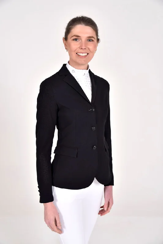 All-Over Perforated Competition Jacket - Black Notch Collar Peter Pan Collar Cowl Neck All-Over Perforated Competition Jacket - Black Notch Collar Peter Pan Collar Cowl Neck