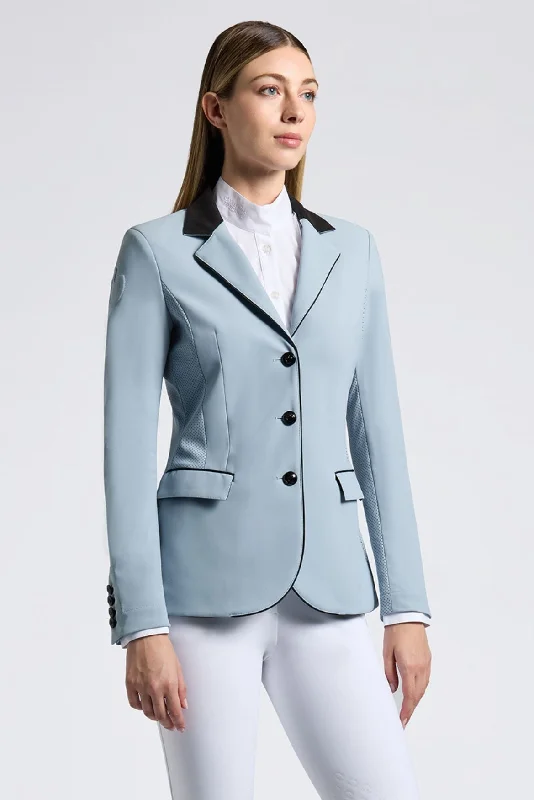 GP Perforated Riding Jacket - Blue Fog Zip Front Button Front Snap Front