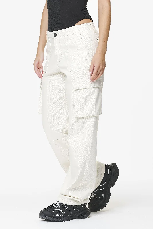 Bodo Wide Cargo Pants Salty Cream Comfortable Denim Leggings